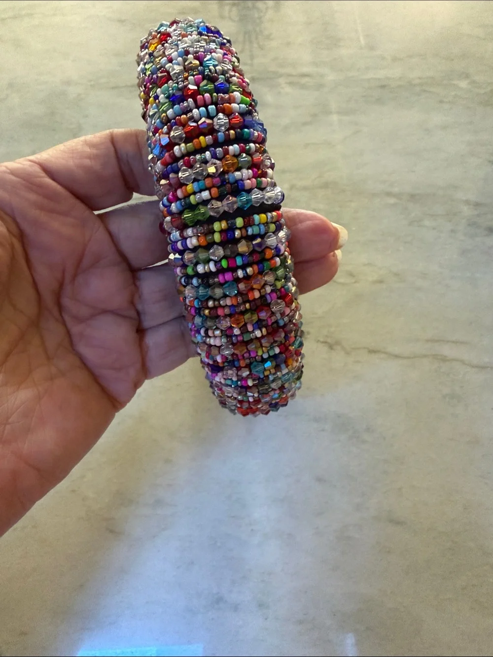 Multicolor Beaded Padded Headband